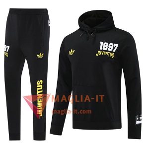 Insieme Giacca Con Cappuccio Tuta Juventus Nero 2025/2026