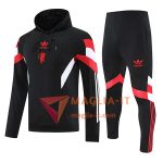 Insieme Giacca Con Cappuccio Tuta Manchester United Nero/Rosso/Bianco 2025/2026