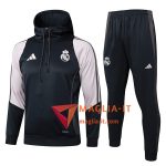 Insieme Giacca Con Cappuccio Tuta Real Madrid Grigio Scuro 2025/2026