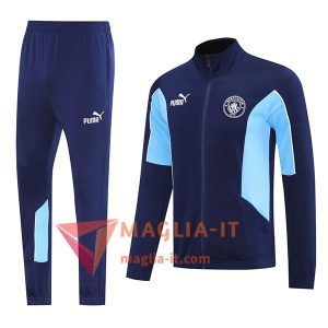 Insieme Tuta Calcio Giacca Manchester City Blu Reale 2025/2026
