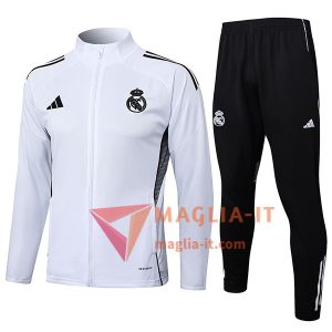 Insieme Tuta Calcio Giacca Real Madrid Bianco/Grigio 2025/2026