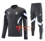 Insieme Tuta Calcio Giacca Real Madrid Grigio/Bianco/Nero 2025/2026