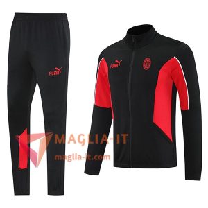 Nuovo Insieme Tuta Calcio Giacca AC Milan Nero/Rosso 2025/2026
