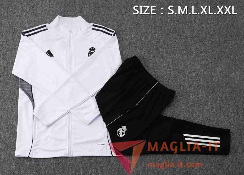 Insieme Tuta Calcio Giacca Real Madrid Bianco/Grigio 2025/2026 - immagine 4