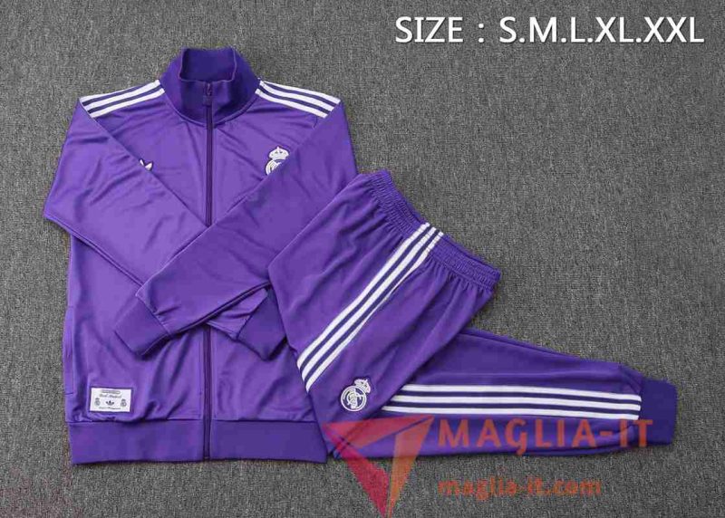 Insieme Tuta Calcio Giacca Real Madrid viola/Bianco 2025/2026 - immagine 2