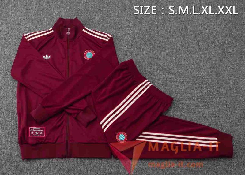 Insieme Tuta Calcio Giacca Bayern Monaco Rosso/Bianco 2025/2026 - immagine 4