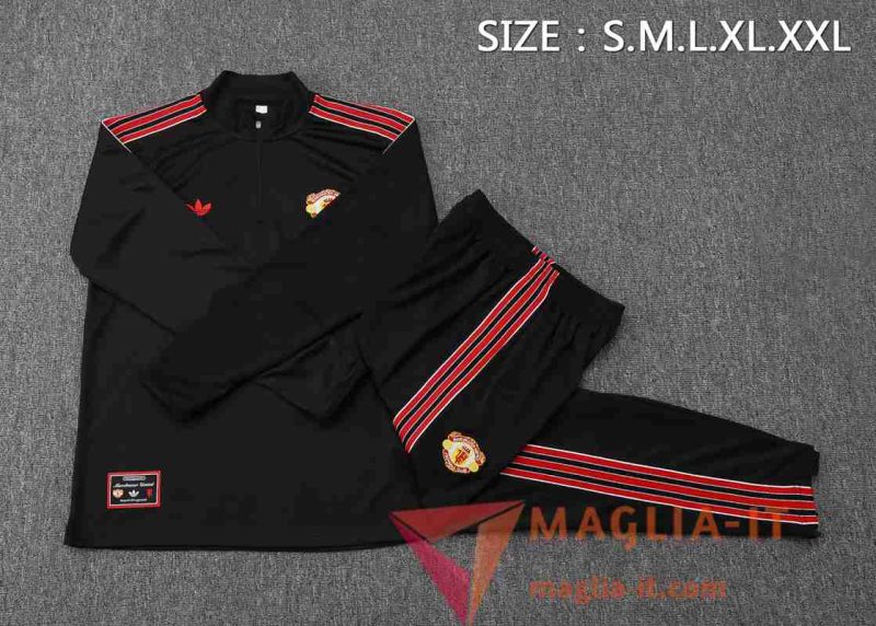 Insieme Tuta Calcio Giacca Manchester United Nero/Rosso 2025/2026 - immagine 4