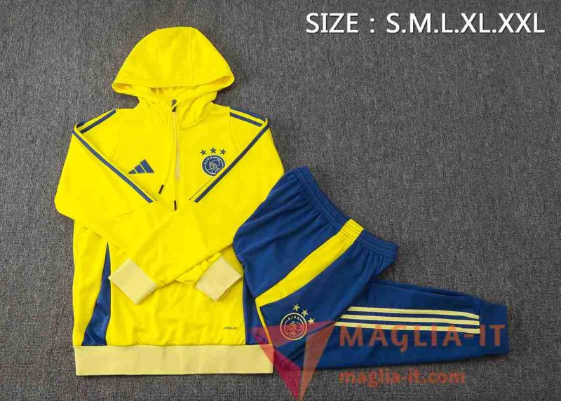Insieme Giacca Con Cappuccio Tuta Ajax Giallo/Blu 2025/2026 - immagine 5