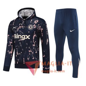 Insieme Giacca Con Cappuccio Tuta FC Chelsea Blu/Rosa 2025/2026