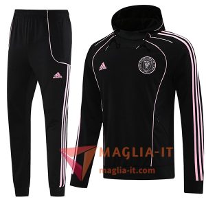 Insieme Giacca Con Cappuccio Tuta Inter Miami CF Nero/Rosa 2025/2026