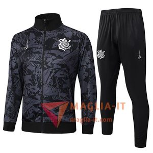 Insieme Tuta Calcio Giacca Calcio Corinthians Grigio/Nero 2025/2026