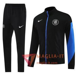Insieme Tuta Calcio Giacca Calcio FC Chelsea Nero/Blu 2025/2026