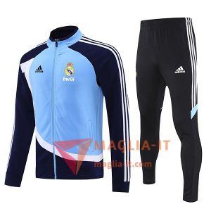 Insieme Tuta Calcio Giacca Calcio Real Madrid Blu/Bianco 2025/2026
