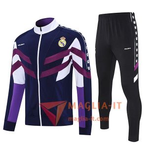 Insieme Tuta Calcio Giacca Calcio Real Madrid Blu/viola/Bianco 2025/2026