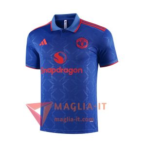 Maglia Polo Manchester United Blu/Rosso 2025/2026