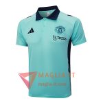 Maglia Polo Manica Corta Manchester United Verde/Blu 2025/2026