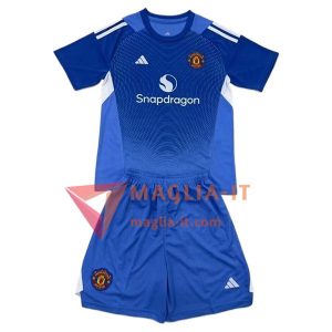 Maglie Calcio Manchester United Bambino Portiere Blu 2025/2026