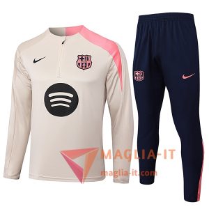 Nuova Insieme Tuta Calcio FC Barcellona Beige/Rosa 2025/2026