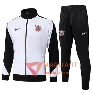 Nuova Insieme Tuta Calcio Giacca Calcio Corinthians Bianco/Nero 2025/2026