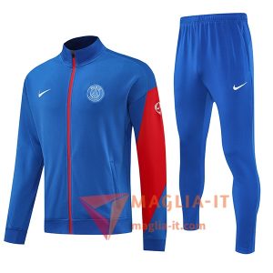 Nuova Insieme Tuta Calcio Giacca Calcio PSG Blu/Rosso 2025/2026