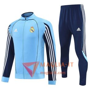 Nuova Insieme Tuta Calcio Giacca Calcio Real Madrid Blu/Bianco 2025/2026