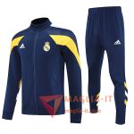 Nuova Insieme Tuta Calcio Giacca Calcio Real Madrid Blu/Giallo 2025/2026