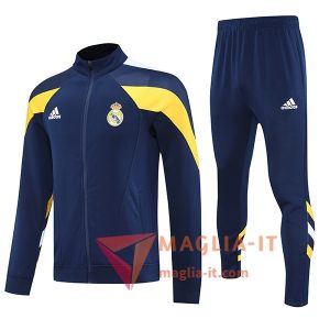 Nuova Insieme Tuta Calcio Giacca Calcio Real Madrid Blu/Giallo 2025/2026