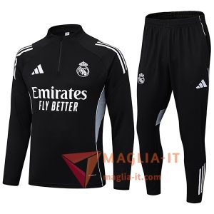 Nuova Insieme Tuta Calcio Real Madrid Nero/Grigio 2025/2026