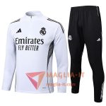 Nuove Insieme Tuta Calcio Real Madrid Bianco/Nero 2025/2026