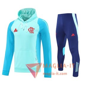 Nuovi Insieme Giacca Con Cappuccio Tuta Flamengo Verde/Blu 2025/2026