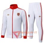 Nuovi Insieme Tuta Calcio Giacca Calcio Bayern Monaco Bianco/Rosso 2025/2026