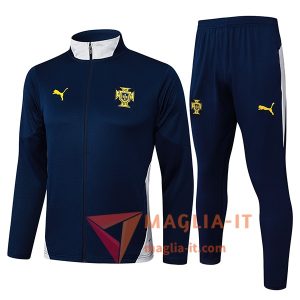 Nuovi Insieme Tuta Calcio Giacca Calcio Portogallo Blu/Bianco 2025/2026