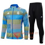 Nuovi Insieme Tuta Calcio Giacca Calcio Real Madrid Blu/Verde 2025/2026