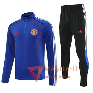Nuovi Insieme Tuta Calcio Manchester United Blu/Rosso 2025/2026