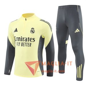 Nuovi Insieme Tuta Calcio Real Madrid Giallo/Grigio 2025/2026