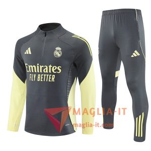 Nuovi Insieme Tuta Calcio Real Madrid Grigio/Giallo 2025/2026