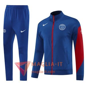 Nuovo Insieme Tuta Calcio Giacca Calcio PSG Blu/Rosso 2025/2026
