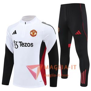 Nuovo Insieme Tuta Calcio Manchester United Bianco/Nero/Rosso 2025/2026