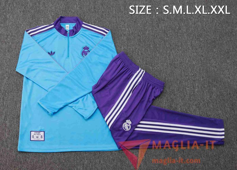 Nuova Insieme Tuta Calcio Real Madrid Blu/viola 2025/2026 - immagine 3