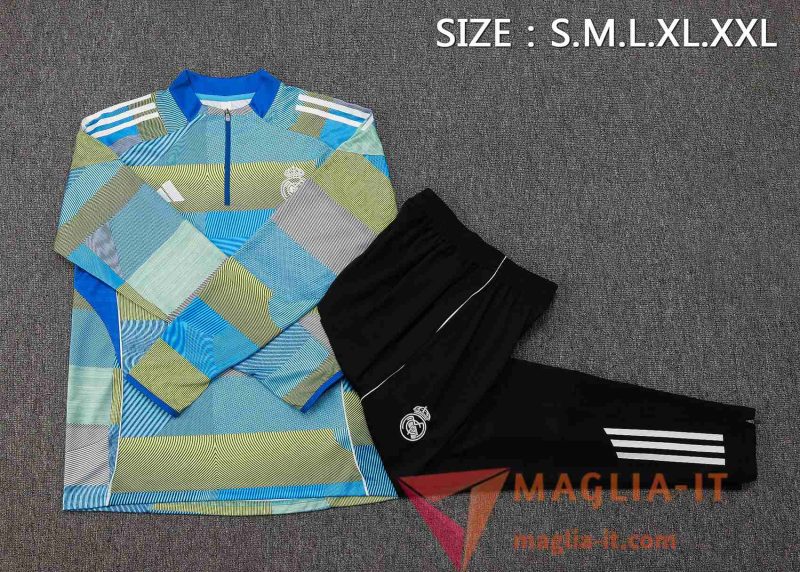 Nuovi Insieme Tuta Calcio Real Madrid Blu/Verde 2025/2026 - immagine 3