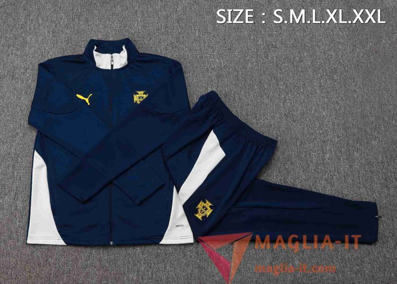 Nuovi Insieme Tuta Calcio Giacca Calcio Portogallo Blu/Bianco 2025/2026 - immagine 3
