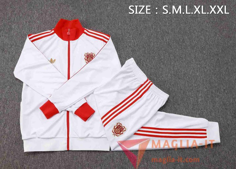 Nuovi Insieme Tuta Calcio Giacca Calcio Bayern Monaco Bianco/Rosso 2025/2026 - immagine 4