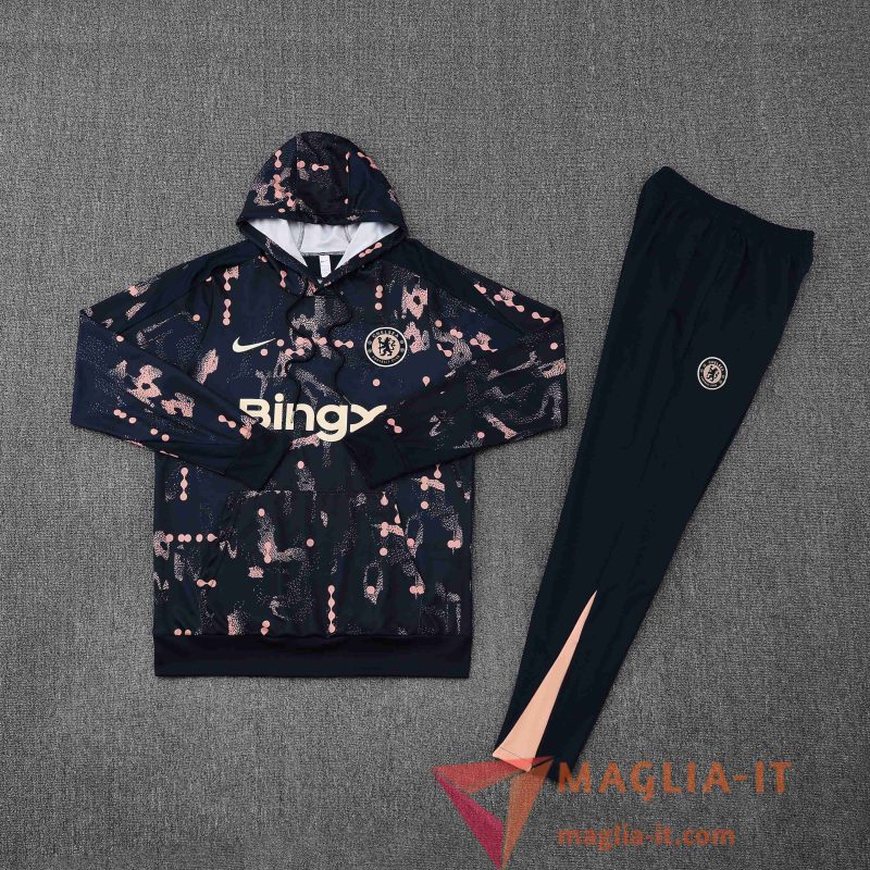 Insieme Giacca Con Cappuccio Tuta FC Chelsea Blu/Rosa 2025/2026 - immagine 3