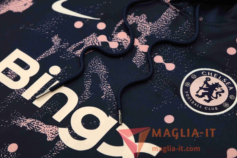 Insieme Giacca Con Cappuccio Tuta FC Chelsea Blu/Rosa 2025/2026 - immagine 5