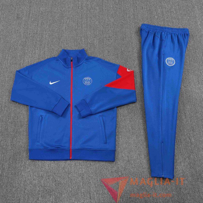 Nuova Insieme Tuta Calcio Giacca Calcio PSG Blu/Rosso 2025/2026 - immagine 3