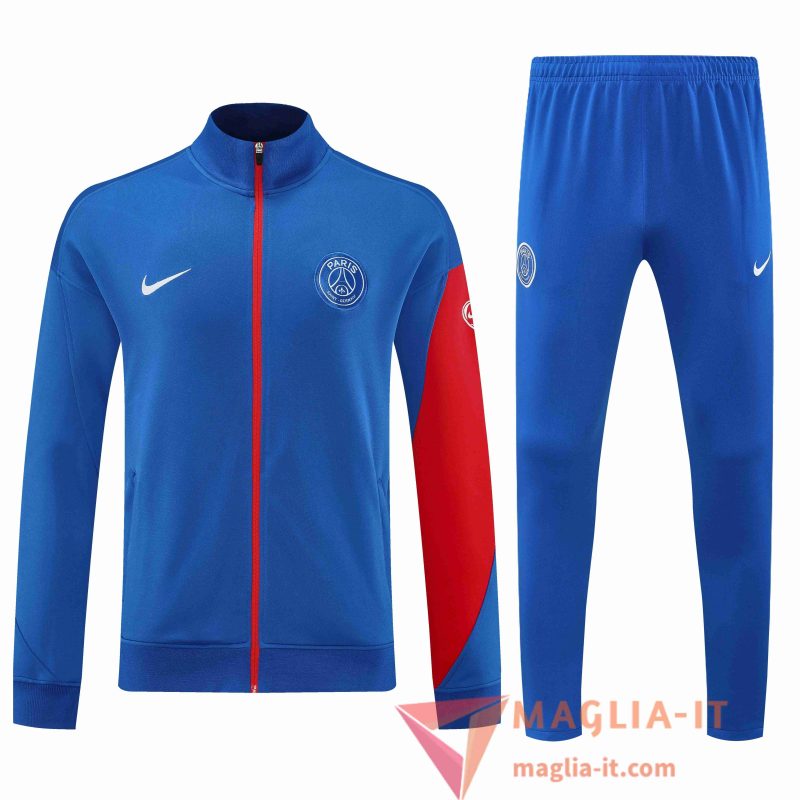 Nuova Insieme Tuta Calcio Giacca Calcio PSG Blu/Rosso 2025/2026 - immagine 5