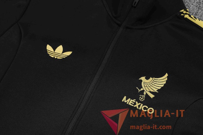 Nuova Insieme Tuta Calcio Giacca Calcio Messico Nero/Giallo 2025/2026 - immagine 4
