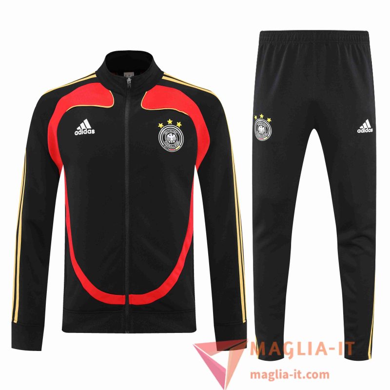 Nuovi Insieme Tuta Calcio Giacca Calcio Germania Nero/Rosso/Giallo 2025/2026 - immagine 2