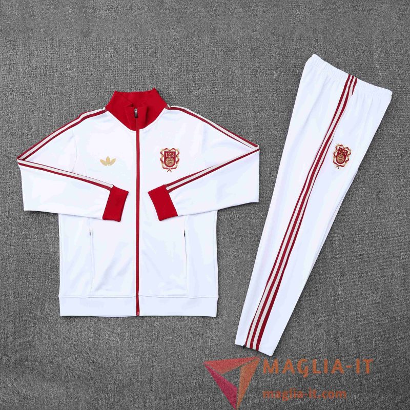 Nuova Insieme Tuta Calcio Giacca Calcio Bayern Monaco Bianco/Rosso 2025/2026 - immagine 3