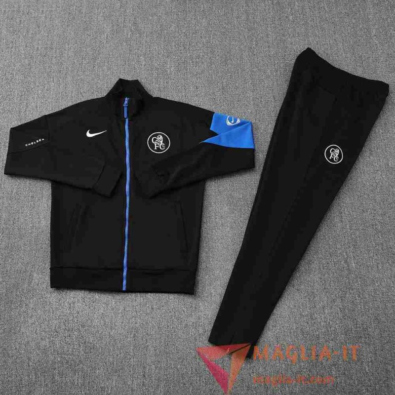 Insieme Tuta Calcio Giacca Calcio FC Chelsea Nero/Blu 2025/2026 - immagine 3